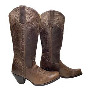 Sonora Brown Leather Cowboy Western Boots Size 6.5M